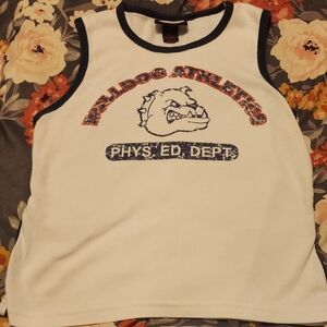 Vintage White Bulldog Athletes Tank Top